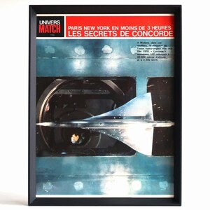 UNVERS MATCH 1963年 LES SECRETS DE CONCORDE コンコルド特集 表紙 額装品 ヴィンテージ フランス Air France フレンチ ポスター 稀少