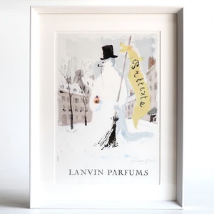 LANVIN ランバン 1955年 香水 Guillaume Gillet イラスト フランス ヴィンテージ 広告 額装品 インテリア フレンチ ポスター 稀少 