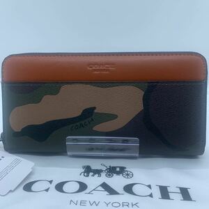 新品未使用　COACH コーチ 新品 迷彩 柄 長財布 メンズ