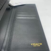 新品未使用　COACH財布 コーチ 長財布 シグネチャー柄 スリム メンズ用 二つ折り　ブラック_画像8