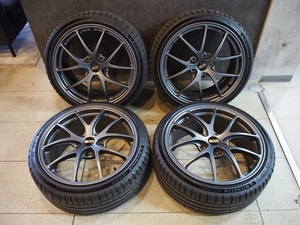 BBS RI-A マットグレイ/MICHELIN PILOT SPORT 205/40ZR18 4本セット RI-A015 18×8.0J/8J 5/112 +45 MGR 鍛造