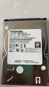 TOSHIBA 3979時間 MQ01ABD075 2.5インチ 750GB 5400rpm 9mm厚 送料込価格。