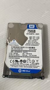 WesternDigital 38188時間 WD7500BPVX 2.5インチ 750GB 5400rpm 9mm厚 送料込価格。