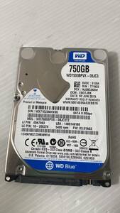 WesternDigital 786時間 WD7500BPVX 2.5インチ 750GB 5400rpm 9mm厚 送料込価格。