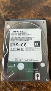 TOSHIBA 1329時間 MQ01ABD075 2.5インチ 750GB 5400rpm 9mm厚 送料込価格。