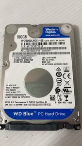 WesternDigital 6841時間 WD5000LPVX 2.5インチ 500GB 5400rpm 7mm厚 送料込み価格で安心。