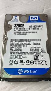 WesternDigital 5858時間 WD3200BPVT 2.5インチ 320GB 5400rpm 9mm厚 送料込み価格で安心。