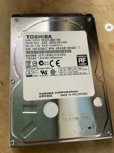 TOSHIBA 305時間 MQ01ABD100 2.5インチ 1000GB(1TB) 5400rpm 9mm厚 送料込価格で安心。殆ど使っていないいい感じの商品。