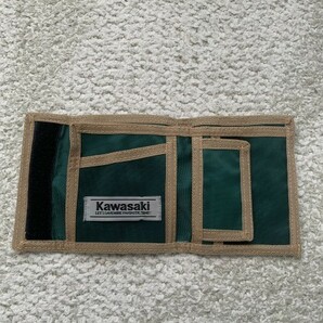 KAWASAKI（カワサキ） 布財布（二つ折り）3 ミニウォレット ブラウン／ブルー・チェック 新品の画像3