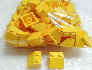 100個　2×2　黄色　スロープ　屋根　LEGO　レゴ　未組み立て　未使用　パーツ　部品