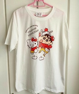 キティ クレヨンしんちゃん Tシャツ Lサイズ キティちゃん Hello Kitty Crayon Shin-chan サンリオ サンエックス sanrio 白 white