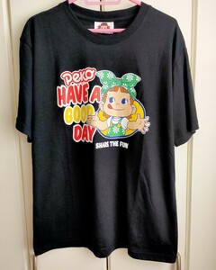 Peko ぺこちゃん Tシャツ LLサイズ ブラックサンリオ sanrio fujiya 不二家 黒 サンエックス XL