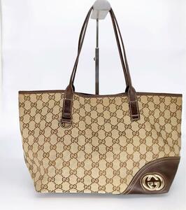 GUCCI グッチ　ニューブリット　GGキャンバス　トートバッグ　金具