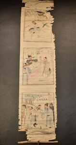 中国版画 1枚 三国志 張飛 徐母 走馬薦諸葛 木版手彩色 中国美術 絵画