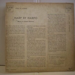 ● 輸入USA盤 10インチ HARPO MARX / HARP BY HARPO ハーポ・マルクス ハープバイハーポ 1952年 RCA VICTOR LPM 27 ◇r60126の画像2