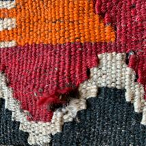 アフガニスタン・マイマナ手織りキリム・少しダメージ・布祭り4_画像3
