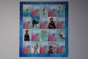 外国切手： オーストラリア切手「アナと雪の女王Ｐスタンプ」 タブ付 10面 シート 未使用