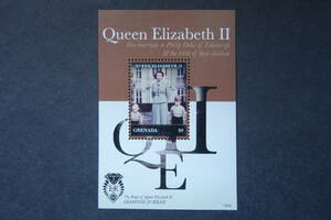 外国切手：グレナダ切手 「エリザベス2世在位60年」 小型シート 未使用