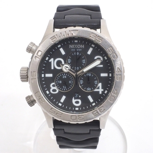 A24-114　NIXON ニクソン　MINIMIZE THE42-20 CHRONO ミニマイズ クロノ　メンズ腕時計　黒文字盤　クォーツ　SS　稼働品 ベルト社外品