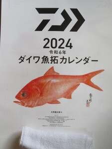 ■ ダイワ 魚拓 カレンダー 月めくり 2024年 1本 店名有 ■ R 簡易発送 