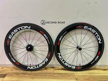 ■美品■EASTON イーストン EC90 AERO エアロ カーボンホイール リムハイト55mm DURA-ACE デュラエース CS-7900 ロードバイク P0263_画像2