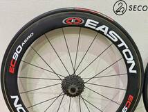 ■美品■EASTON イーストン EC90 AERO エアロ カーボンホイール リムハイト55mm DURA-ACE デュラエース CS-7900 ロードバイク P0263_画像3