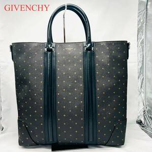 希少　GIVENCHY ジバンシィ ビジネスバッグ トートバッグ　ドット　レザー 本革　PVC キャンバス