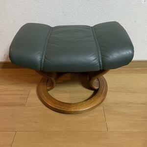 北欧ノルウェー製 エコーネス ストレスレスチェア オットマン 本革 グリーン系 EKORNES