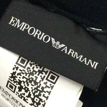 ランウェイ EMPORIO ARMANI エンポリオ アルマーニ オールオーバー リバーシブル 両A面 インターシャニット ロゴ編み ニット セーター 紺/L_画像8