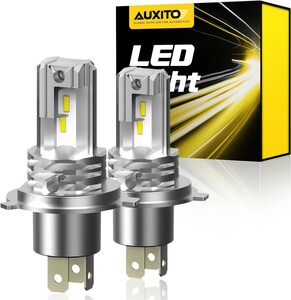 AUXITO H4 Hi/Lo LEDヘッドライト 車用 新基準車検対応 LED H4ヘッドライト 高輝度LEDチップ搭載 爆光 3倍明るさUP 純正ハロゲンと発光