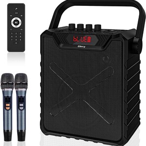 Giecy スピーカーセット 拡声器 ワイヤレスマイク2本 Bluetooth 5.0対応 充電式 UHFマイクロホン低音強化機能搭載 ポータブルマイク