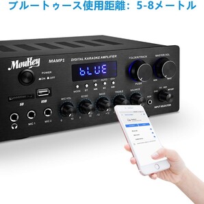 パワーアンプ システム マイクミキサー 220W Bluetooth対応 デュアルチャンネルサウンドオーディオステレオレシーバー モニタリン