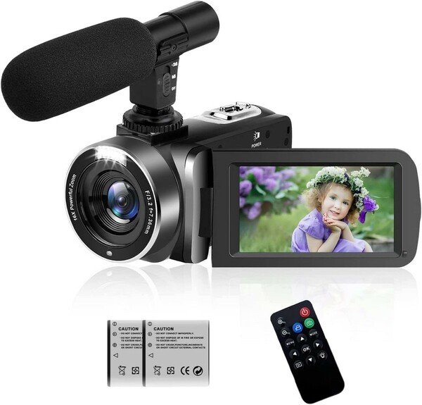ビデオカメラ デジタルカメラHD1080P 30FPS HDMI出力2.7K 16倍デジタルズームウェブカメラYouTubeカメラ 270度回転 3.0インチ LED