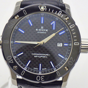 EDOX エドックス 80099 クロノオフショア1 500M デイト 黒文字盤 AT/自動巻 箱付 腕時計 稼働品の画像3