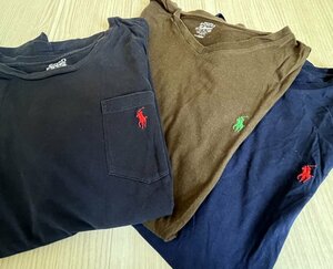 ■　ポロ ラルフローレン POLO RALPH LAUREN メンズ 半袖 Tシャツ 3枚セット L/XL 中古 古着 再 ★