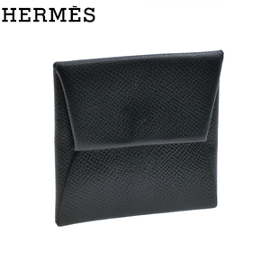 HERMES エルメス バスティア T刻印 コインケース ブラック 【a275】