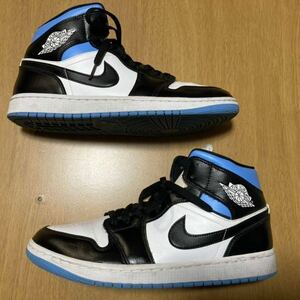 NIKE WMNS AIR JORDAN 1 MID BLACK UNIVERSITY BLUE BQ6472-102 （ホワイト/ブラック/ユニバーシティブルー） ナイキAJ1 US11.5 