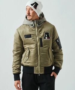 100円スタート 定価59,400円 ACANTHUS muta MA2218 MARINE Nylon Hooded MA-1 マリン ナイロン フード ミリタリージャケット アカンサス