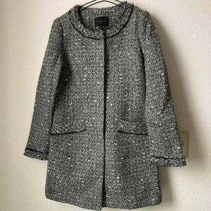 新品☆ユニクロUNIQLO☆ ツイードノーカラーコート☆Lサイズ 