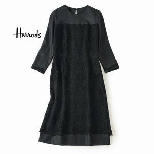 美品★ハロッズ9万★1size/7号★ワンピース黒B017