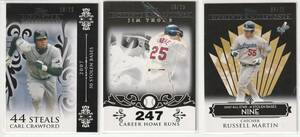 【25シリカード 3枚セット】2008 TOPPS MOMENTS & MILESTONES #47,85,133 CARL CRAWFORD/JIM THOME/RUSSELL MARTIN