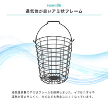 ランドリーバスケット 灰 3段 大容量59L ワイヤーバスケット 36×37×122cm キャスター付き 省スペース スリム ワゴン 洗濯 脱衣 収納 かご_画像9