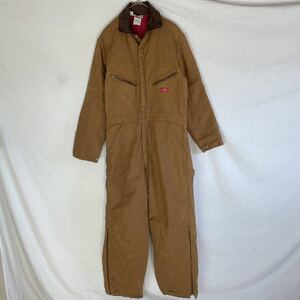 80's ディッキーズ　ダックつなぎ　古着 38/40Rサイズ　ブラウン　中綿入り　ヴィンテージ WORKWEAR