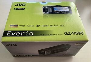 JVCケンウッド　Everio　ハイビジョンメモリームービー　GZ-V590 プレシャスシルバー　バッテリーパック付き　箱説明書付き　動作確認済み