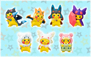 【在庫ラストワン】 ポケモンセンター限定 フィギュアコレクション メガポンチョを着た ピカチュウ vol.1 全７種セット未使用品 ガチャ