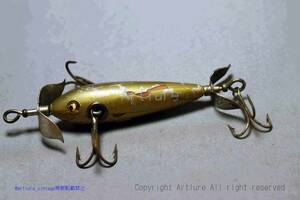 VINTAGE WOODEN LURE HEDDON 推定HEDDON DOWAGIAC KILLER??????#400????（B1107-62　）USA MADE #OLDLURE #ARTLURE_VINTAGE 