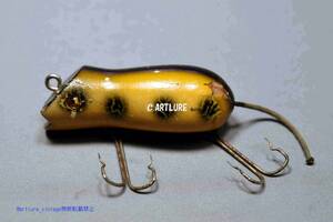  超希少スペシャル針　オールド珍品希少面白ルアー SHAKESPEAR SWIMMING MOUSE～1940以前VINTAGE LURE （4735-221）USA #OLDLURE #ARTLUR 