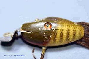 オールド珍品希少面白ルアーCCB.CO GARETTO IND. DINGER WOODEN LURE GLASS EYES C1939　VINTAGE LURE （4724-222）USA #OLDLURE #ARTLURE_