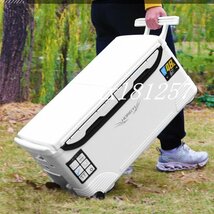 釣り用クーラーボックス 大容量 大型48L 座れる頑丈マッスルボディ 防水 サイドハンドル キャスター付 釣り 保冷力150h 水栓付き_画像8