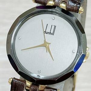 ダンヒル dunhill 腕時計 オフホワイト文字盤 4P ダイヤ クォーツ 3針 ラウンド ファッション 小物【17225
